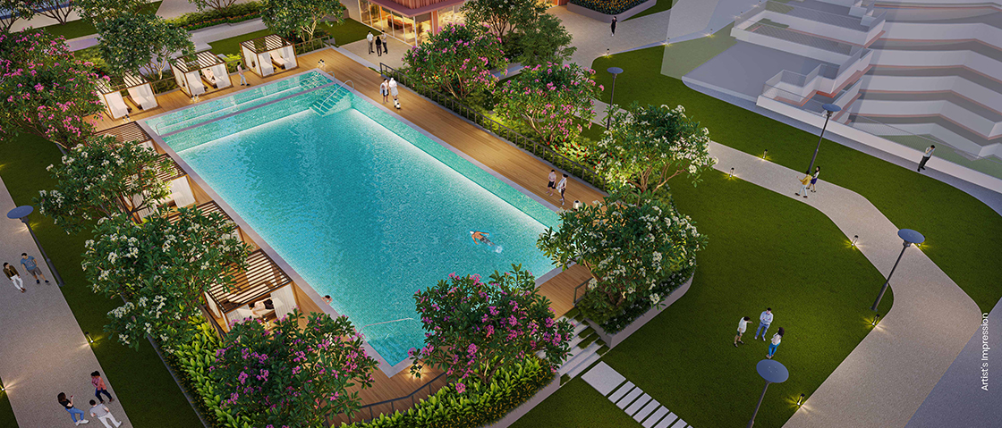 View Of Swimming Pool At Luxury Flats In Pune Pimpri Chinchwad